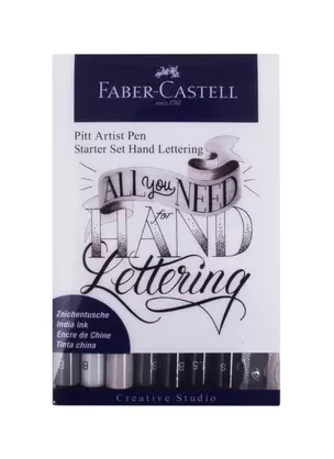 Набор капиллярных ручек "Pitt Artist Pen Lettering" оттенки серого, 7шт.+карандаш+точилка — 255937 — 1