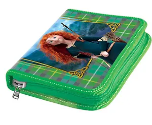 Пенал 1отд. "Храбрая сердцем" с наполнением, широкий, лам.покрытие, Disney