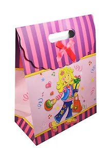 Пакет подарочный бумажный А4 24*12,5*32 "Девочка с сумкой" на липучке, мат. ламинат, выруб. ручка, ML