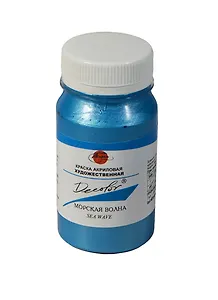 Краска акриловая "Деколор" морская волна,100мл,банка, Таир