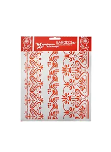 Трафарет пластик многоразовый ПВХ Бордюр Артдеко №1 (Л-105) (20х25см)