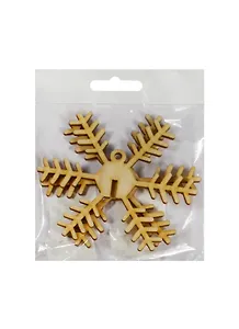 3D Снежинка-2 с подвесом (151957) (95х95х82мм) (игрушка из дерева) (упаковка)