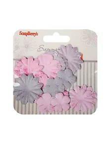 Набор принтованных бумажных цветочков 25мм, 30мм, 38мм Летняя радость, Пионы, 24шт