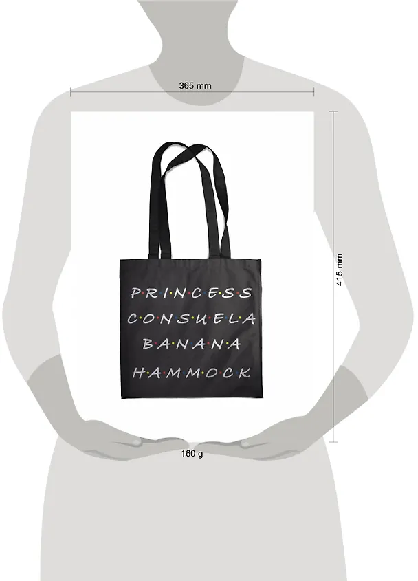 Сумка-шоппер. Friends. Princess Consuela Banana-Hammock (черная, 38х42 см, длина ручек 58 см) 2856177 — 8