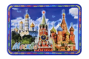 Магнит Москва Спасская башня - ХВБ -Колокольня Ивана Великого (металл) (65-19K7)