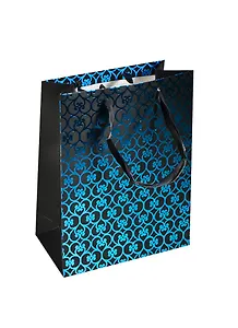 Пакет подарочный бумажный А5 19*25*9 "Узор", бирюзовый, мат. ламинат, Хансибэг