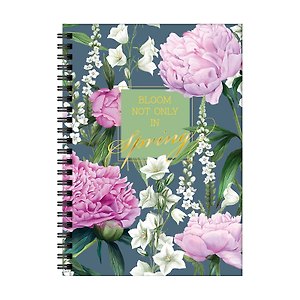 Тетрадь 120л кл. "La Fleur. Spring" 7БЦ, спираль, мат.текст.ламинация, тисн.фольгой
