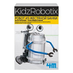 Конструктор Робот из жестяной банки, 18 деталей. KidzRobotix/ КидзРоботикс 4М 310887