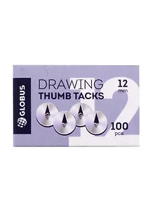 Кнопки канцелярские 100шт, 12мм, металл