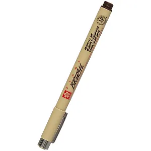 Ручка-кисточка капиллярная Pigma Brush Сепия темный, Sakura