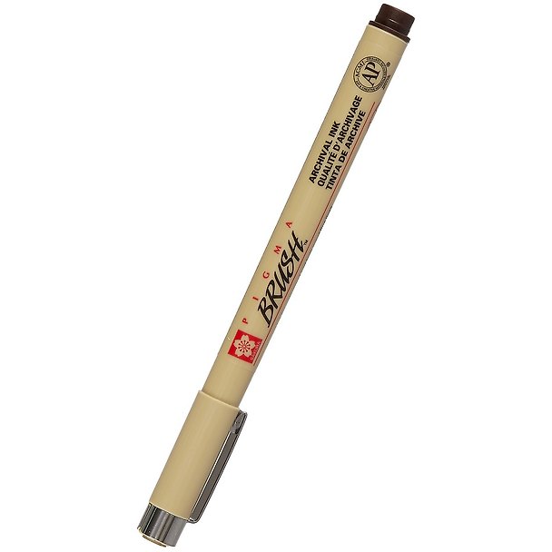 Ручка-кисточка капиллярная Pigma Brush Сепия темный, Sakura 249891 — 1