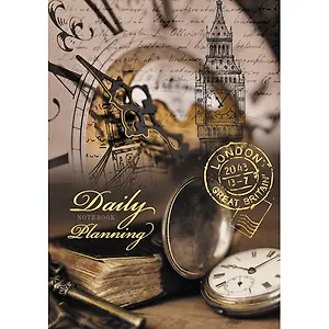 Книга для записей А4 120л кл. "Офисный стиль. Часы" 7БЦ, мат.ламинация, тисн.золотой фольгой, Listoff