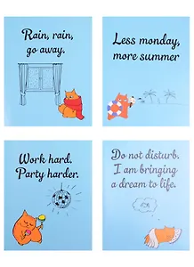 Тетрадь в клетку Academy Style, "Оранжевый кот", 24 листа, в ассортименте