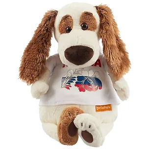 Мягкая игрушка Такса Бартоломей в футболке с принтом Россия (33 см) (Bart33-016) 2654048