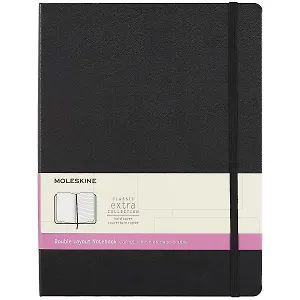 Книга для записей А5+ 96л лин./нелин. "CLASSIC DOUBLE Xlarge" тв.обл., черный, ляссе, инд.уп., Moleskine