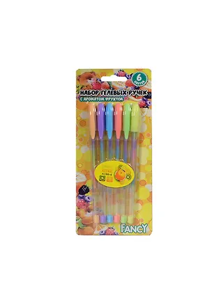 Ручки гелевые 06цв "Радуга" 1,0мм, с ароматом фруктов, блистер, подвес, ACTION 231124