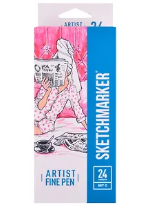 Ручки капиллярные 24цв Artist fine pen Basic 3, к/к, Sketchmarker