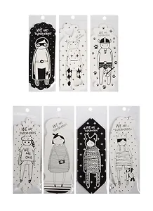 Закладки бумажные Человечек черно-белые (004027)