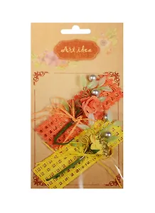 Набор бутоньерок розы на стаканчике из рафии (2шт) (08258) (14-00417-08258)