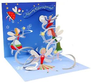 3D открытка Феи (Christmas Fairies) (квадрат) (1022)