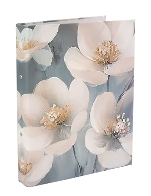 Папка 2 кольца А4 "Цветы на сером" 3107380