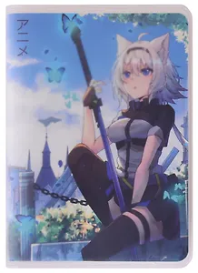 Записная книжка А7 80л кл. "Аниме. Девушка-волшебница с бабочками (цветная)" в ПВХ-обложке, тонир.внутр.блок