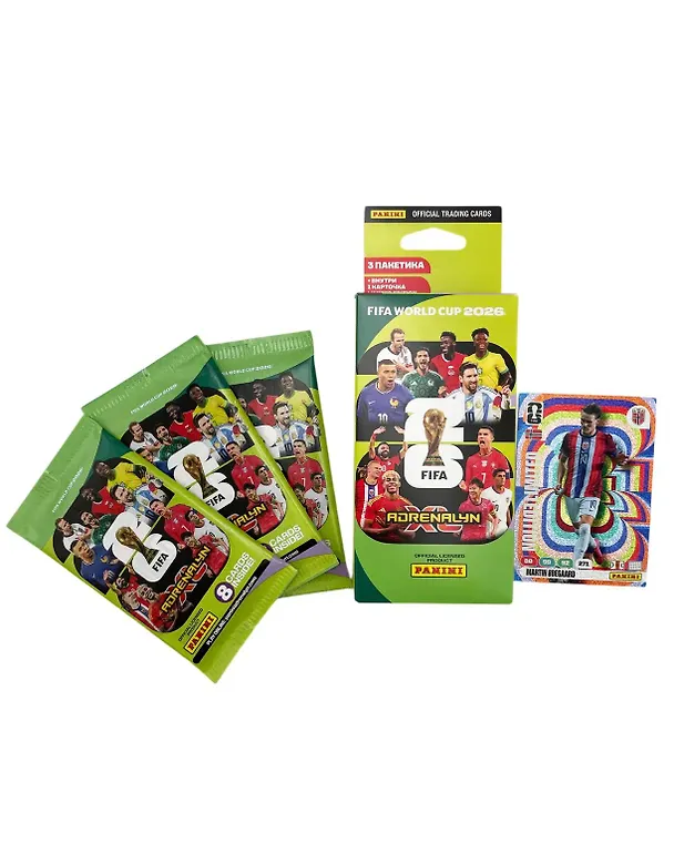 Набор коллекционных наклеек и карточек "Чемпионат мира FIFA World Cup 2026", PANINI WORLD CUP 2026 TCG (набор из 3 пакетиков карточек + 1 карточка Limited Edition), 25 штук в наборе 3161829 — 15