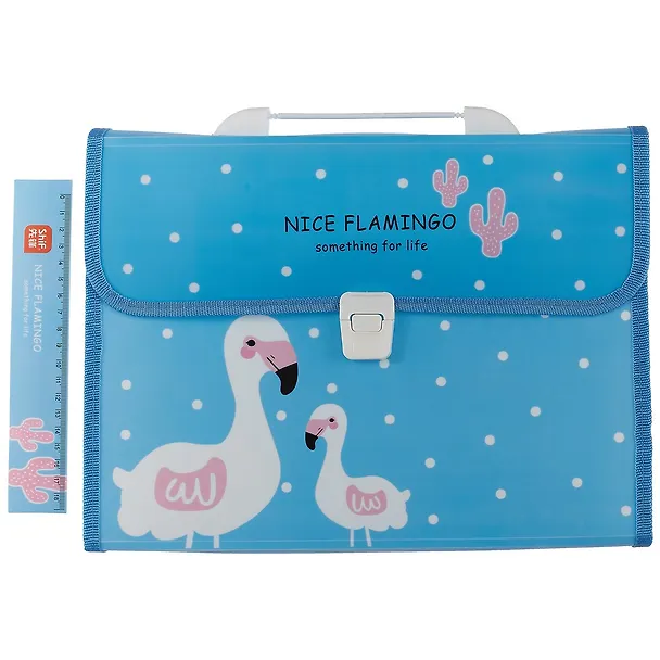 Папка -портфель пластиковый «Nice flamingo» А4, 12 отделений, в индивидуальной упаковке, в ассортименте 246963 — 4