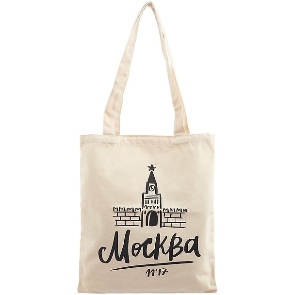 Сумка Москва Кремль (бежевая) (текстиль) (40х32) (СК2020-32) 2777443 — 1