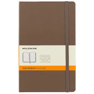 Книга для записей Moleskin Classic Large, твёрдая обложка, коричневая, 120 листов, А5