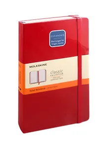 Книга для записей А5 200л лин. "CLASSIC EXPANDED Large" тв.обл., красный, резинка, 2 ляссе, Moleskine