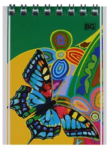 Блокнот А7 40 листов клетка "Рисунок с бабочкой"