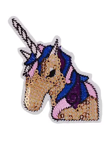 Термонаклейки Единорог золотой, 8х11 см