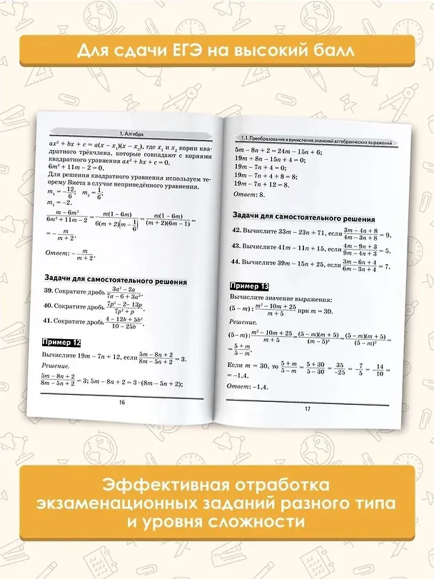 Книга ЕГЭ. Математика. Выражения. Уравнения. Неравенства. Текстовые задачи. Теория вероятностей. Тематический тренинг для подготовки к единому государственному экзамену (Ирина Слонимская, Лев Слонимский) — 6