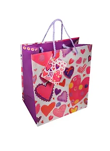 Пакет подарочный бумажный А5 20*24 "Сердечки" ламинат., ассорти BC, Арт-Дизайн