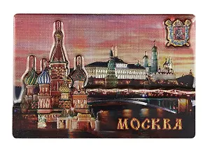 Магнит двойной фольга под смолой Москва.Ночн.ХВБ-Панорама (025-22-19K15)