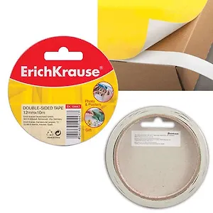 Клейкая лента двусторонняя Erich Krause, 12мм х10м 19447