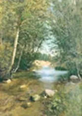 Репродукция в раме (00000075436) Шильдер И.Н. Ручей (50х70)