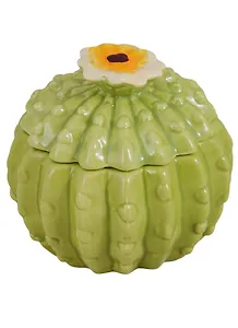 Шкатулка Кактус с цветком (керамика) (9,5х8,5)