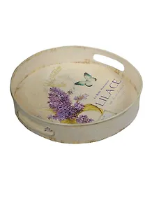 Поднос Сирень (только декор. использование) (d30см) металл (МП-12-lilace)