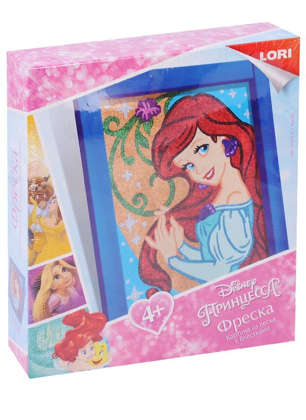 Набор для творчества LORI Фреска, Картина из песка с глиттером. Disney/Дисней Ариэль"" 2624296 — 1