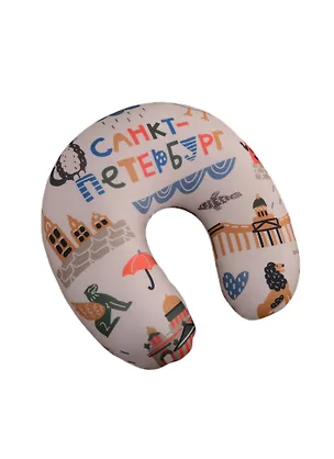 Подголовник-антистресс СПб Символы города (бежевый) (35х35) (ПА2020-21) 2784607