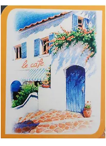 Набор масляных красок 6цв 10мл "Летнее кафе", 2 кисти, мастихин, холст, к/к, Сонет