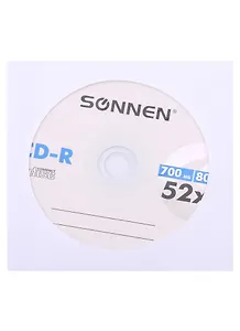 Диск CD-R 700Mb 52x, бум.конверт, 1шт, Sonnen