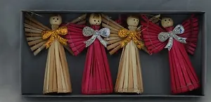 Новогоднее подвесное украшение из соломки (Набор из 4 шт) 30825 (20*9*3) (Феникс-Презент)