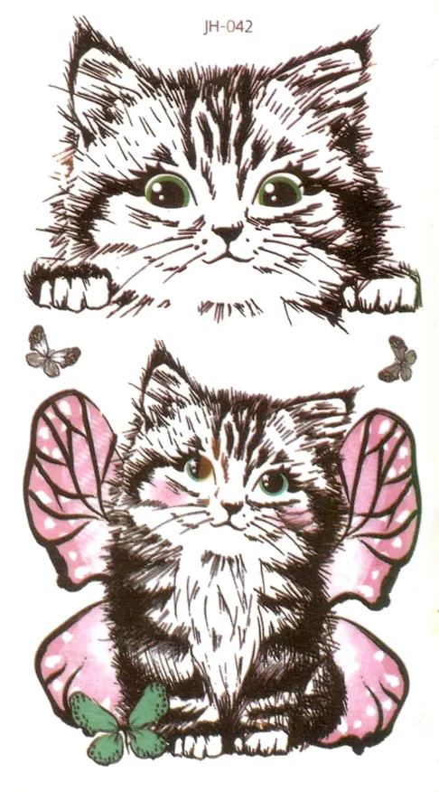 Тату "Котики ч/б" (2 вида) (6х10,5см) 2929437 — 1