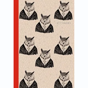 Скетчбук А5, 80л. Модные филины 7БЦ матовая лам., сшитый блок, бумага черная,тонир.