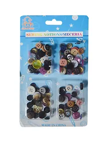 Набор пуговиц (744356) (100шт) (микс цветов и размеров) (блистер)