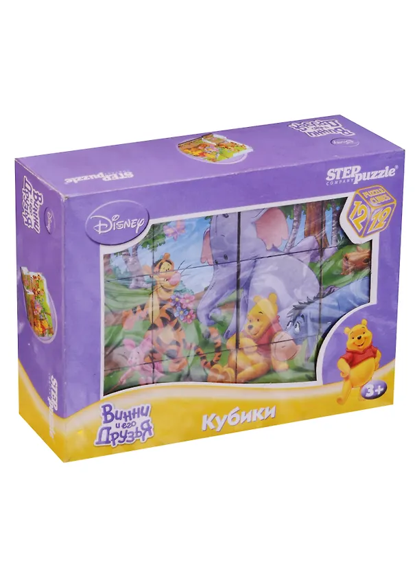 Step puzzle кубики 12 шт. Винни и его друзья в картонной упаковке 87155 2332309 — 4