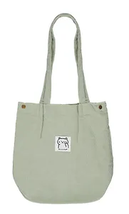 Сумка-шоппер с кнопкой мятная (вельвет) (33х31)